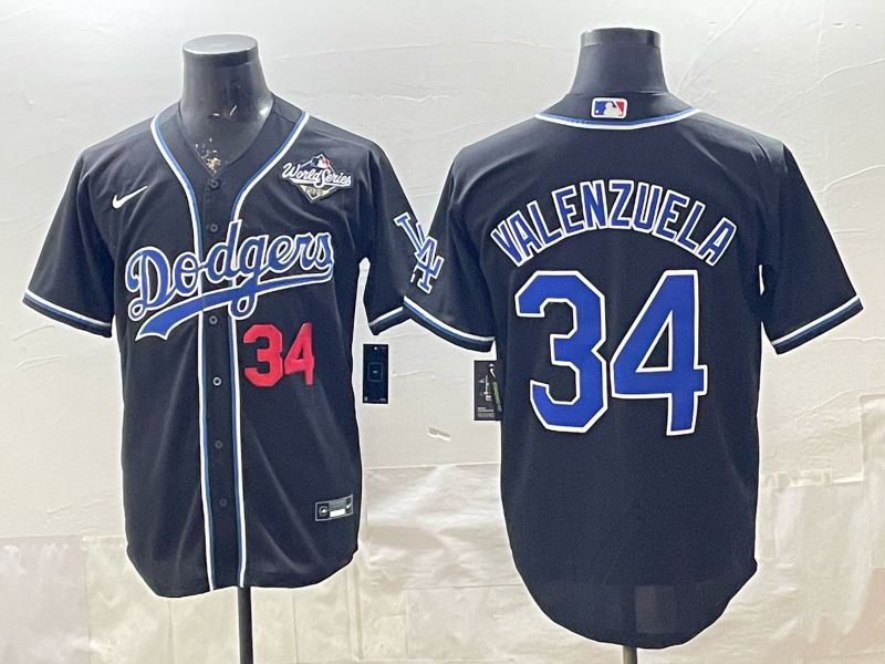 2026 Men Nike Los Angeles Dodgers #34 Valenzuela Black Game MLB Jersey 0014